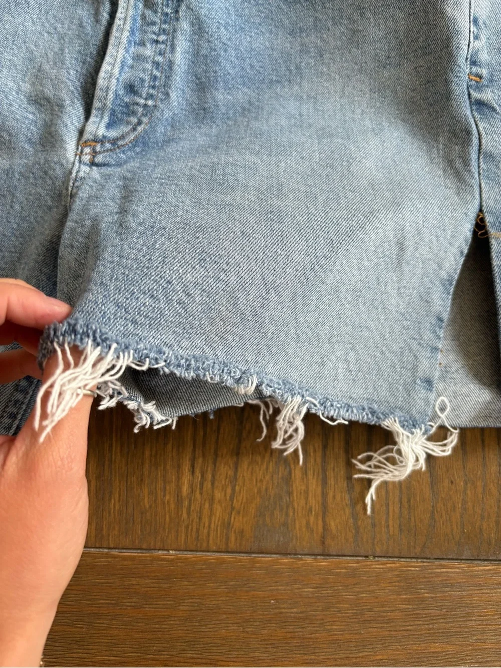 Light Blue Denim Cutoff Shorts